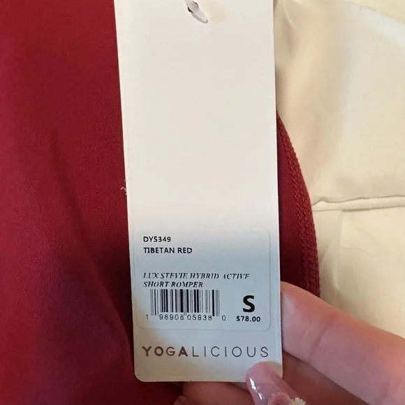 Yogalicious Lux Stevie Hybrid Active Short Romper, Women’s Small, NWT - Picture 3 of 8